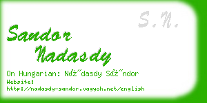 sandor nadasdy business card